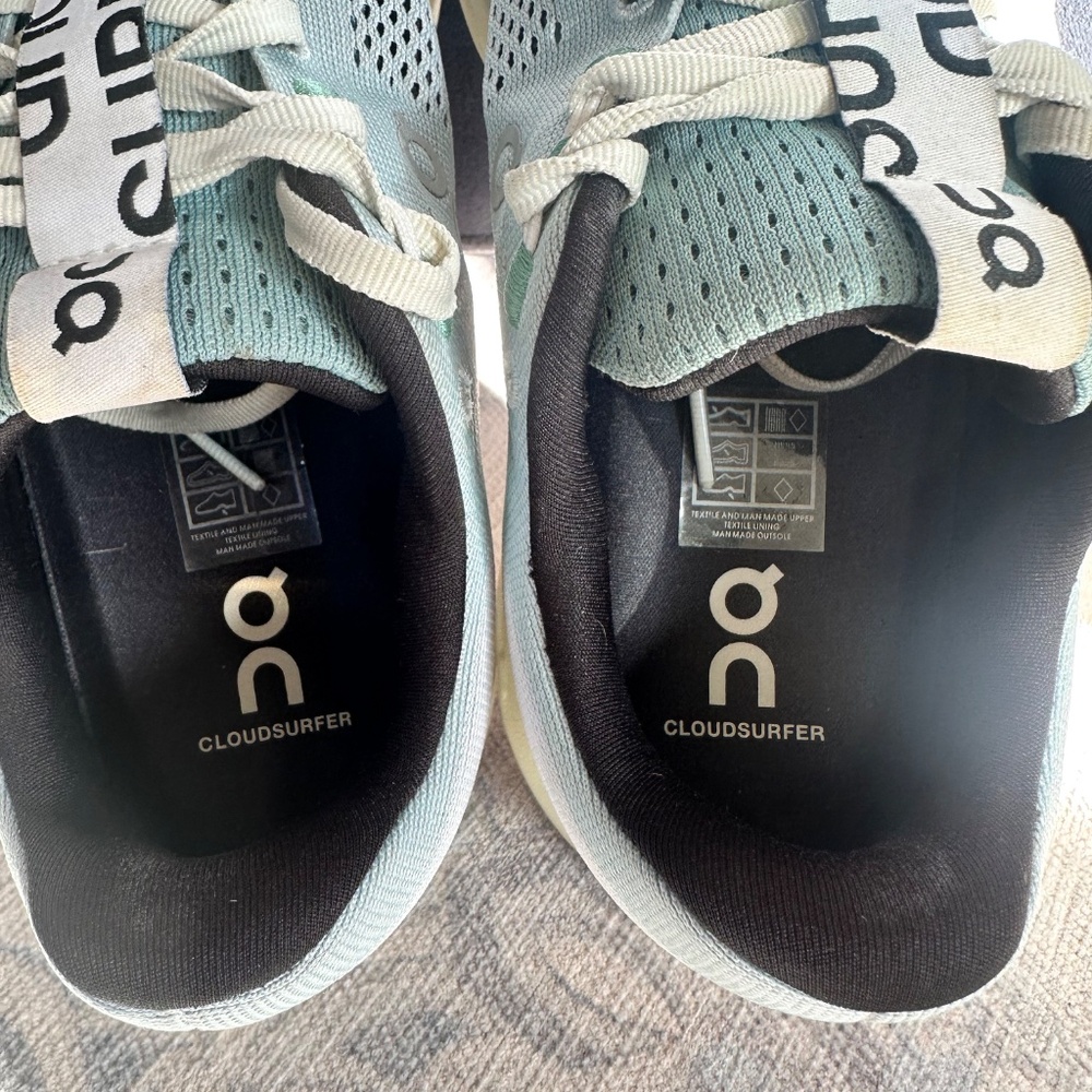 Women’s ON Cloudsurfer Running Sneakers Size 9 Mineral Aloe - Picture 11 of 12